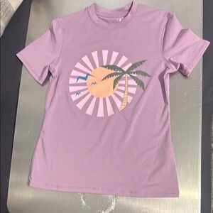 Purple Short Sleeve Tee with Sunburst Graphic